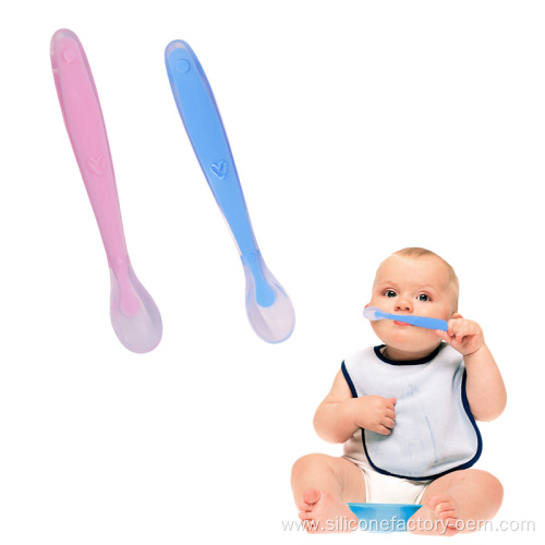 Baby Spoon Training Baby Feeding Spoon Silicone Cutlery